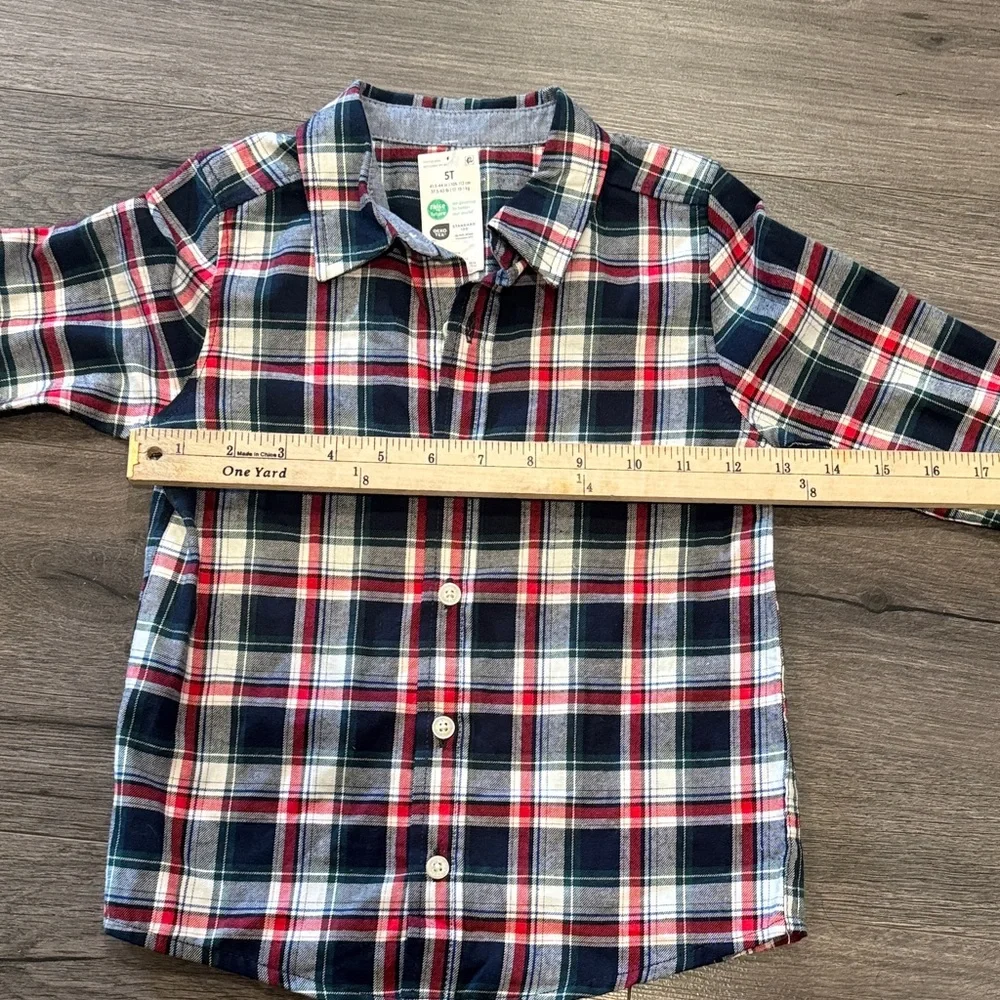 OshKosh B'gosh Kids Plaid Button-Down Shirt - Blue, Red, White Super Cute